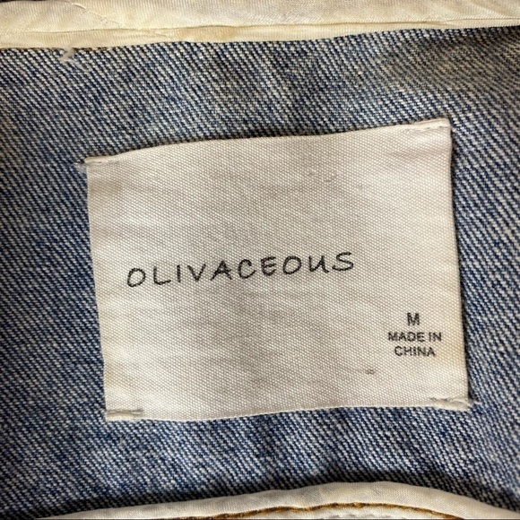 Olivaceous Floral EmbroideredDenim Jacket. Size M - Picture 4 of 7